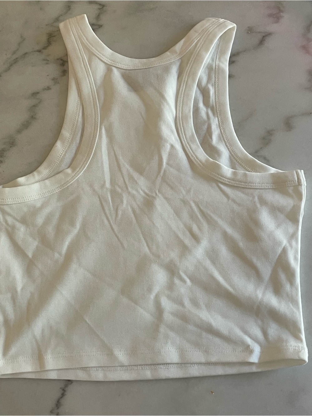 NWOT Cherry Kitten size medium White Graphic Tank Top Never Met A Man cropped - Picture 4 of 4